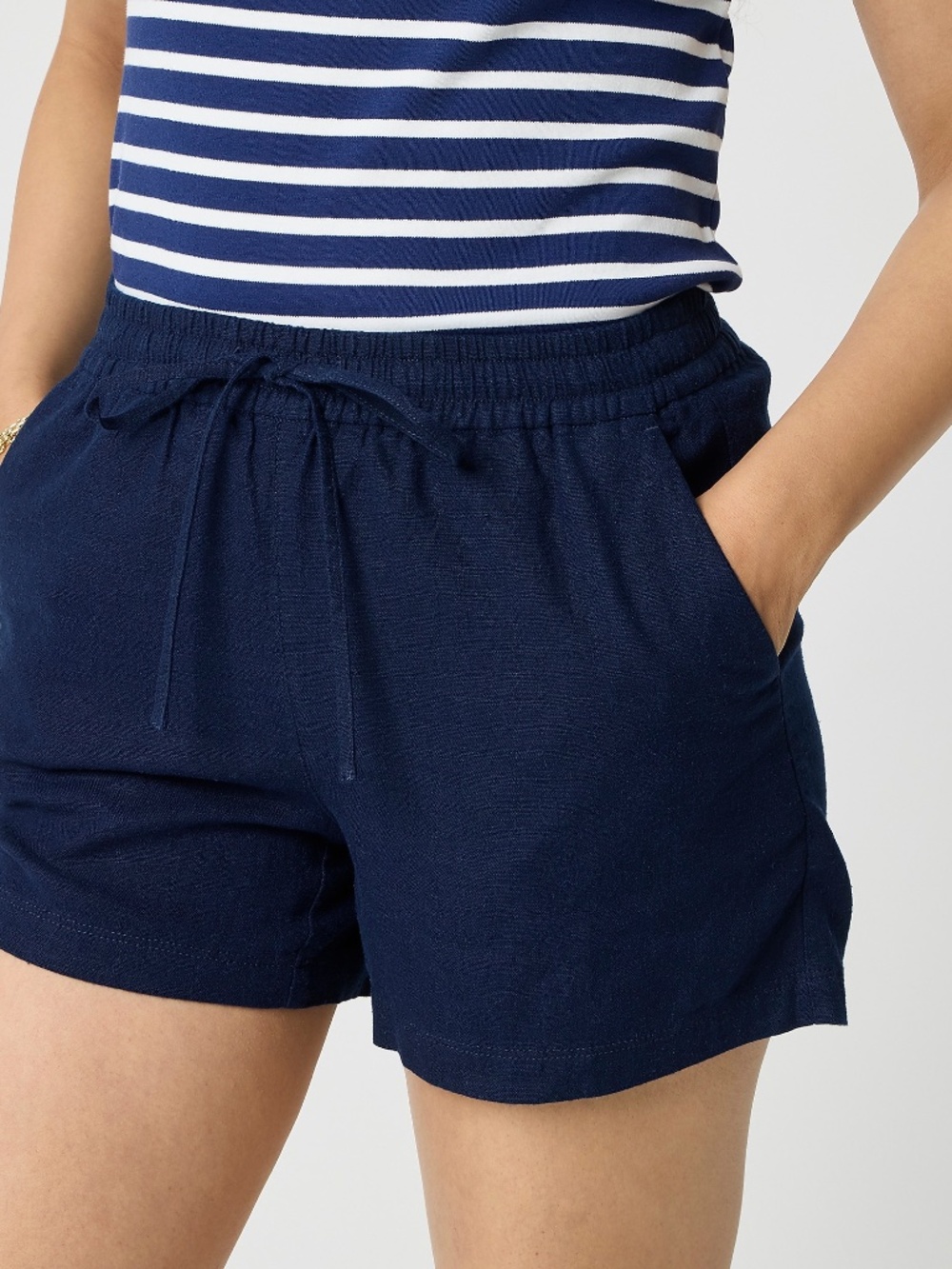 NWT J.Crew Factory Linen-blend Drawstring Short - Picture 3 of 7